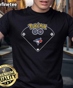 Official Toronto Blue Jays X Pokemon Go Ballpark T-Shirt featuring vibrant graphics and team logo for fans.
