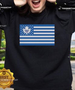 Official Toronto Maple Leafs American Flag sweatshirt showcasing team pride and patriotic style for fans.