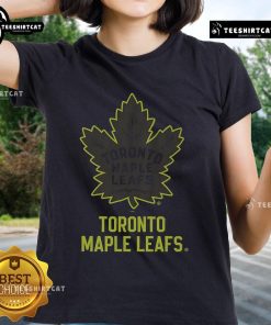 Official Toronto Maple Leafs highlight reel ladies tee featuring team colors and logo, perfect for fans and stylish wear.