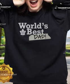 Official Toronto Maple Leafs World's Best Dad sweatshirt in blue, perfect gift for hockey-loving fathers.