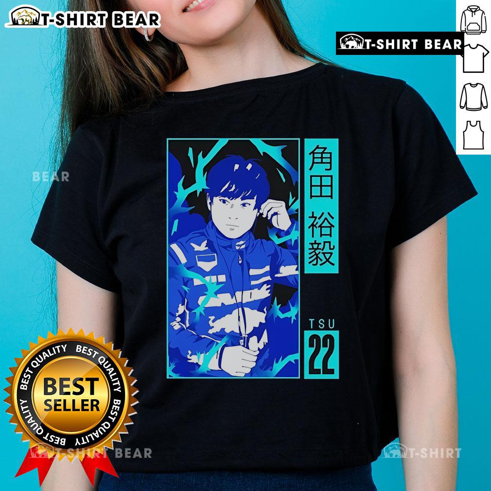 Official Tsunoda Yūki Power Tsu 22 Ladies Tee Alt Text: Official Tsunoda Yuki Power TSU-22 Ladies Tee featuring vibrant design and premium fabric for racing fans.