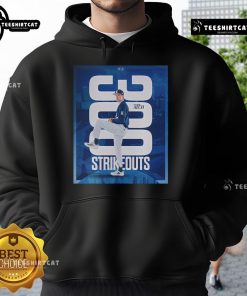 Alt Text: Official Tucker Alch notched his 300th career strikeout in the third inning against PVAMU, wearing a hoodie.