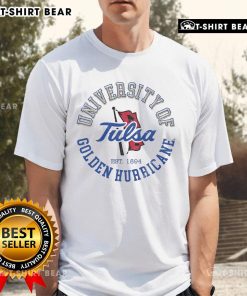 Alt Text: Official Tulsa Golden Hurricane Circle Vintage T-Shirt featuring classic logo and retro design for fans.