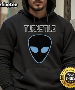 Official Turnstile Alien Hoodie featuring vibrant alien graphics, perfect for fans of the band and streetwear enthusiasts.