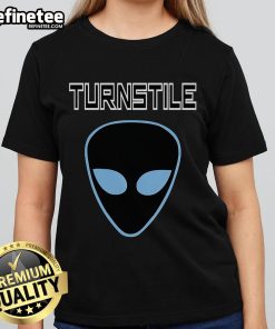 Official Turnstile Alien Ladies Tee featuring a vibrant alien graphic on a stylish women's t-shirt.