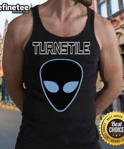 Official Turnstile Alien Tank Top featuring vibrant alien graphics on a stylish, comfortable design for fans.