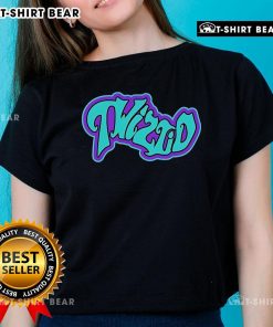 Alt Text: Official Twiztid Mostasteless 8-Bit Wavy Logo Ladies Tee featuring vibrant graphic design on a stylish women's shirt.