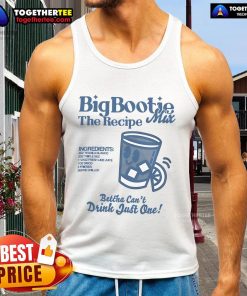 Alt Text: Official Two Friends Big Bootie The Recipe Mix tank top featuring vibrant ingredients design, perfect for music festival fans.