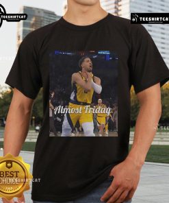 Official Tyrese Haliburton Choke Almost Friday T-Shirt featuring bold graphics and a comfortable fit for fans.
