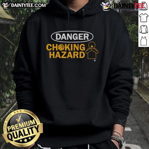 Official Tyrese Haliburton Danger Choking Hazard Hoodie in vibrant design, perfect for fans and collectors of sports apparel.