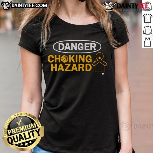 Official Tyrese Haliburton Danger Choking Hazard Ladies Tee featuring a stylish design for fans and collectors.