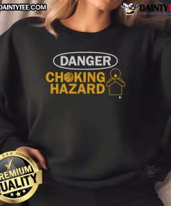 Official Tyrese Haliburton Danger Choking Hazard Sweatshirt featuring bold graphics and a stylish design for fans.