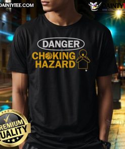 Official Tyrese Haliburton Danger Choking Hazard T-Shirt featuring bold graphic design and vibrant colors for fans.