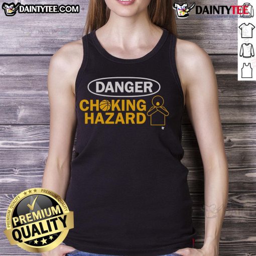 Official Tyrese Haliburton Danger Choking Hazard Tank Top featuring bold graphics and a stylish design for fans.