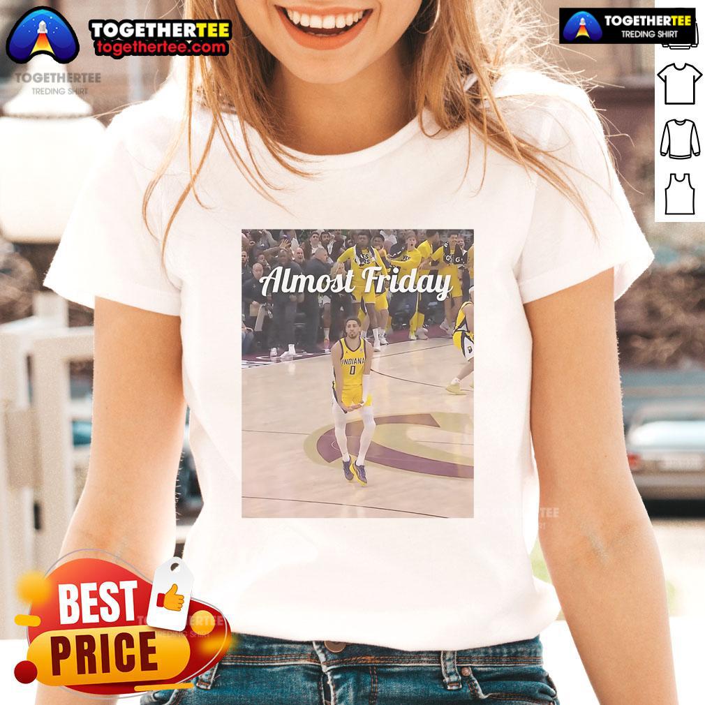 Official Tyrese Haliburton Indiana Pacers Big Nuts Almost Friday Ladies Tee Official Tyrese Haliburton Indiana Pacers Big Nuts Almost Friday ladies tee featuring vibrant team colors and stylish design.