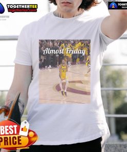 Official Tyrese Haliburton Indiana Pacers Big Nuts Almost Friday T-Shirt featuring vibrant team colors and graphic design.