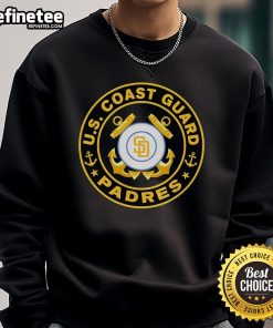 Official U.S. Coast Guard San Diego Padres sweatshirt featuring team colors and logo, perfect for fans.