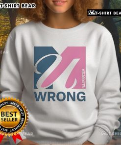 Official U Wrong Logo Sweatshirt in black featuring bold logo design for stylish and comfortable casual wear.