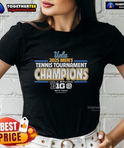 UCLA Bruins 2025 Men's Tennis Big Ten Tournament Champions Ladies Tee, showcasing team pride and athletic spirit in vibrant design.