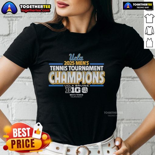 UCLA Bruins 2025 Men's Tennis Big Ten Tournament Champions Ladies Tee, showcasing team pride and athletic spirit in vibrant design.