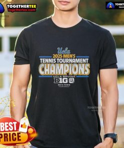 Official UCLA Bruins 2025 Men's Tennis Big Ten Tournament Champions T-Shirt featuring team logo and championship graphics.
