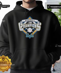 Alt Text: Official UCLA Bruins Blue 84 2025 Big Ten Baseball Champions hoodie featuring team logo and championship details.