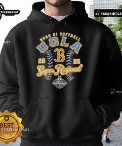 Official UCLA Bruins NCAA DI Softball Super Regional Championship 2025 hoodie featuring team colors and logo.