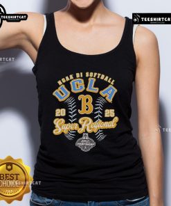 2025 Official UCLA Bruins NCAA DI Softball Super Regional Championship tank top in blue with team logo.