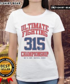 Alt Text: Ladies tee featuring the Official Ultimate Fighting Championship logo for the May 10, 2025 event in Montreal, Quebec.