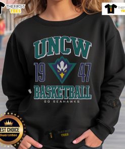 Official UNC Wilmington Seahawks Basketball 1947 sweatshirt featuring team colors and logo, perfect for fans.