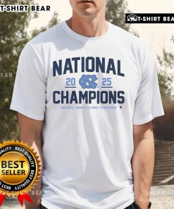 Alt Text: Official UNC Women's Lacrosse 2025 National Champions T-Shirt featuring team colors and logo, celebrating the championship win.