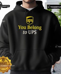 Official UPS You Belong to UPS Hoodie in brown with logo, perfect for UPS employees and fans of the brand.