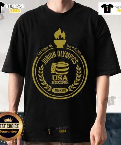 Alt Text: Official USA Boxing 2024 National Junior Olympic & Summer Festival T-Shirt featuring vibrant design and sport logo.