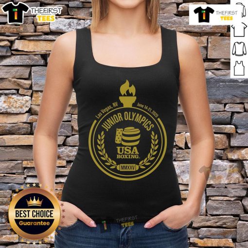 Official USA Boxing 2024 National Junior Olympic Summer Festival tank top featuring vibrant design and logo.