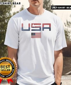 Official USA Valuetainment Team America Flag T-Shirt featuring a vibrant American flag design on a stylish tee.