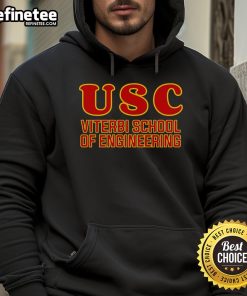 Official USC Viterbi School of Engineering hoodie in cardinal and gold, showcasing school pride and engineering excellence.