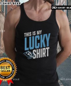 Alt Text: Official Utah Mammoth tank top featuring 'This Is My Lucky Tank Top' design for stylish, casual wear.