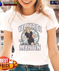 Official Valkyries Kate Martin Signature Ladies Tee featuring a stylish design perfect for fans and casual wear.