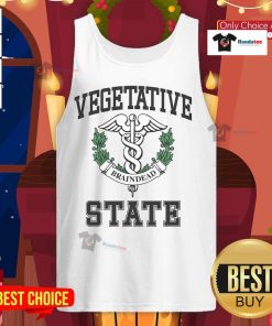 Official Vegetative State Braindead Tank Top featuring a bold graphic design for casual streetwear enthusiasts.