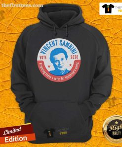 Official Vincent Gambini 2028 Hoodie featuring a stylish design, perfect for fans of the iconic character.