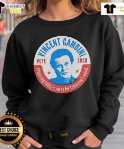 Official Vincent Gambini 2028 Sweatshirt featuring a stylish design and vibrant colors, perfect for fans and casual wear.