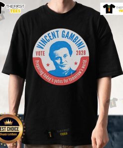 Official Vincent Gambini 2028 T-Shirt featuring a stylish design, perfect for supporters of the campaign.