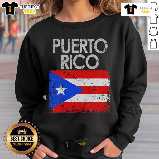 Official Vintage Puerto Rico Flag Pride Sweatshirt featuring the iconic Puerto Rican flag design for stylish representation.