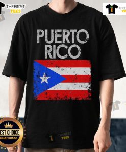 Official Vintage Puerto Rico flag pride T-shirt featuring vibrant colors and classic design, perfect for celebrating Puerto Rican heritage.