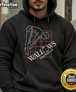 Official Wallows Deep Divers Club Hoodie in navy blue featuring logo, perfect for fans and stylish casual wear.