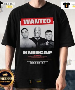 Official Wanted Kneecap T-Shirt by British Metropolitan Police Counter-Terror, featuring bold graphic design and police insignia.