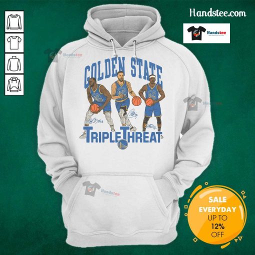 Alt Text: Official Warriors Triple Threat Green Curry Butler III Hoodie featuring vibrant team colors and stylish design.