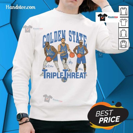 Official Warriors Triple Threat Green Curry Butler III Sweatshirt featuring vibrant team colors and stylish design.