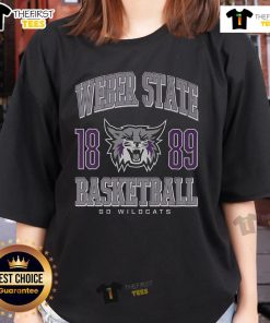 Official Weber State Wildcats Basketball 1889 Ladies Tee showcasing team spirit and style for female fans.