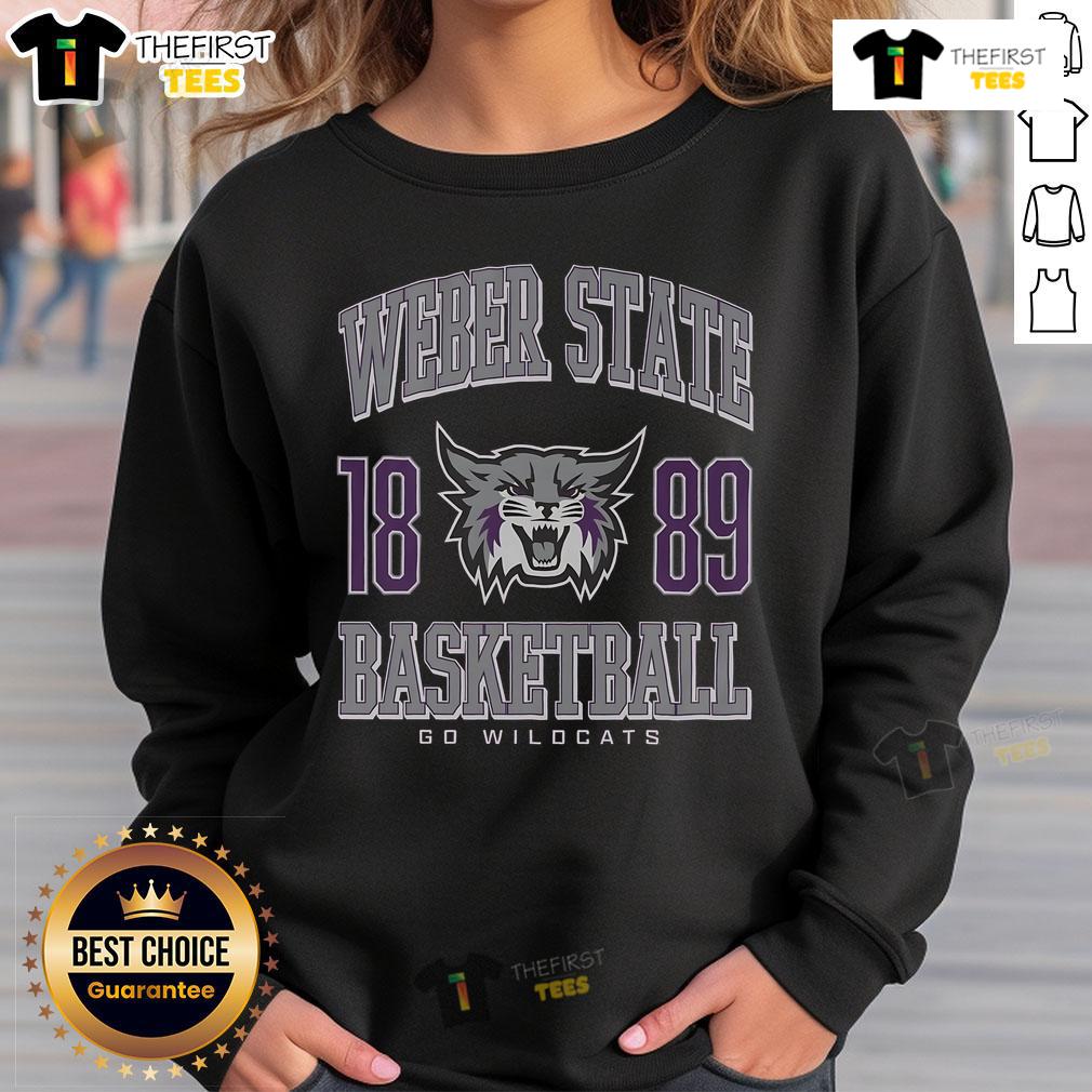 Official Weber State Wildcats Basketball 1889 Sweatshirt Official Weber State Wildcats Basketball 1889 Sweatshirt in purple, showcasing team spirit and retro athletic style.